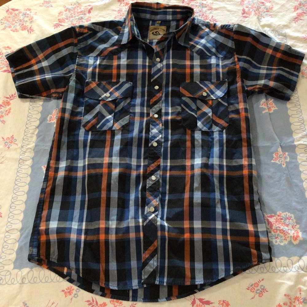 Coevals Club Blue Plaid Button-Up Shirt